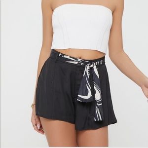 Black Satin Shorts